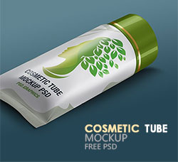 化妆品软管品牌展示模型：Cosmetic Tube Mockup Free PSD